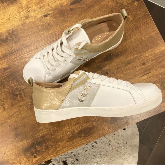 Jack Rogers Shoes - Jack Rogers Golden Leather Sneaker Gold Silver 8.5